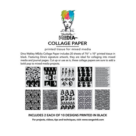 Ranger Dina Wakley MEdia Collage Paper Bold (MDA85959)