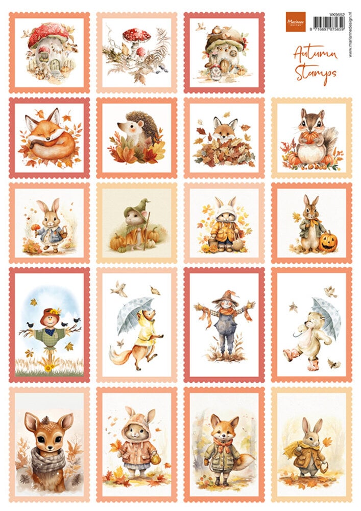 Marianne Design Decoupage Sheet A4 Autumn Stamps (VK9652)
