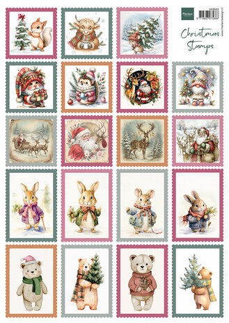 Marianne Design Decoupage Sheet A4 Christmas Stamps (VK9653)