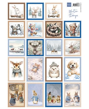 Marianne Design Decoupage Sheet A4 Winter Stamps (VK9654)