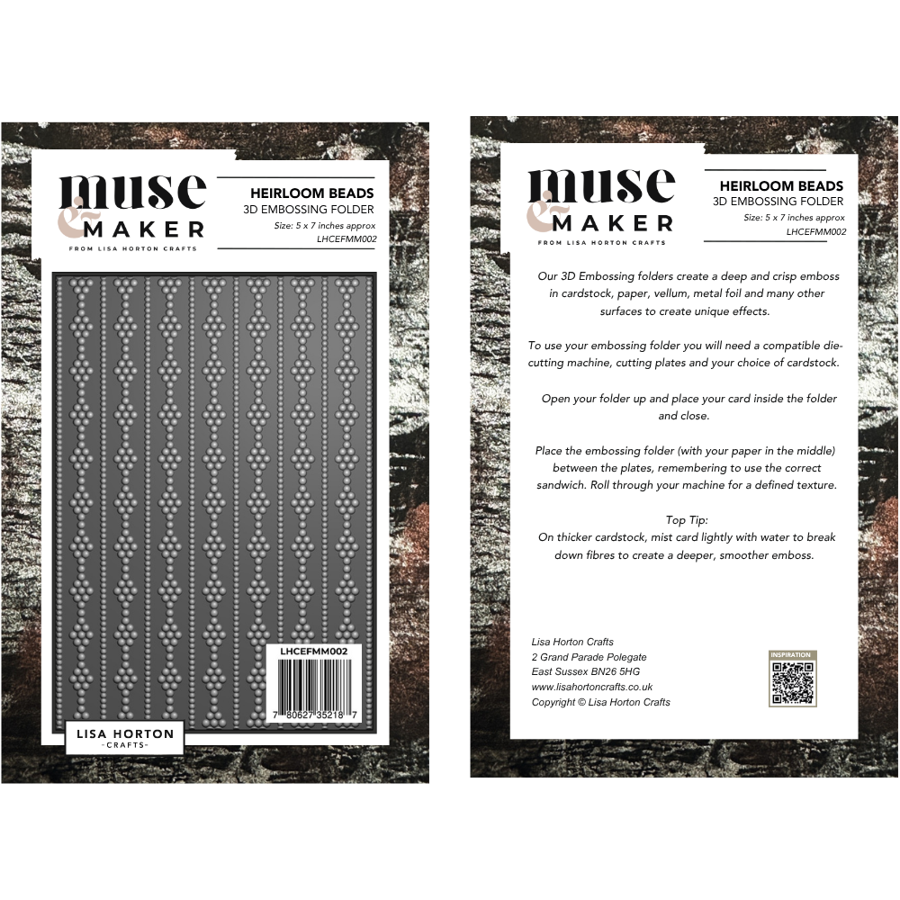 Lisa Horton Crafts Muse & Maker 3D Embossing Folder Heirloom Beads (LHCEFMM002) Lisa Horton Crafts Muse & Maker 3D Embossing Folder Heirloom Beads (LHCEFMM002)
