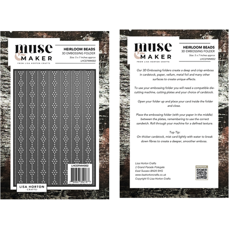 Lisa Horton Crafts Muse & Maker 3D Embossing Folder Heirloom Beads (LHCEFMM002) Lisa Horton Crafts Muse & Maker 3D Embossing Folder Heirloom Beads (LHCEFMM002)
