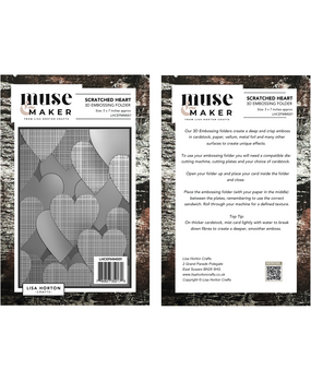 Lisa Horton Crafts Muse & Maker 3D Embossing Folder Scratched Heart (LHCEFMM001)