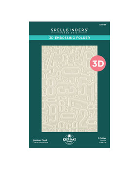 Spellbinders Turn the Page 3D Embossing Folder Number Field by Esther Glas (E3D-186)