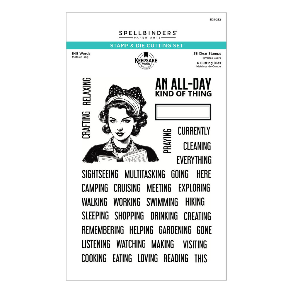 Spellbinders Turn the Page Stamp & Die Set ING Words by Esther Glas (SDS-232) Spellbinders Turn the Page Stamp & Die Set ING Words by Esther Glas (SDS-232)