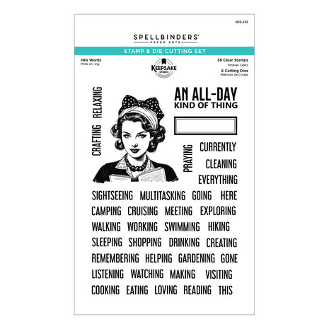 Spellbinders Turn the Page Stamp & Die Set ING Words by Esther Glas (SDS-232) Spellbinders Turn the Page Stamp & Die Set ING Words by Esther Glas (SDS-232)