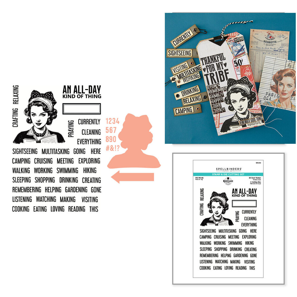 Spellbinders Turn the Page Stamp & Die Set ING Words by Esther Glas (SDS-232) Spellbinders Turn the Page Stamp & Die Set ING Words by Esther Glas (SDS-232)