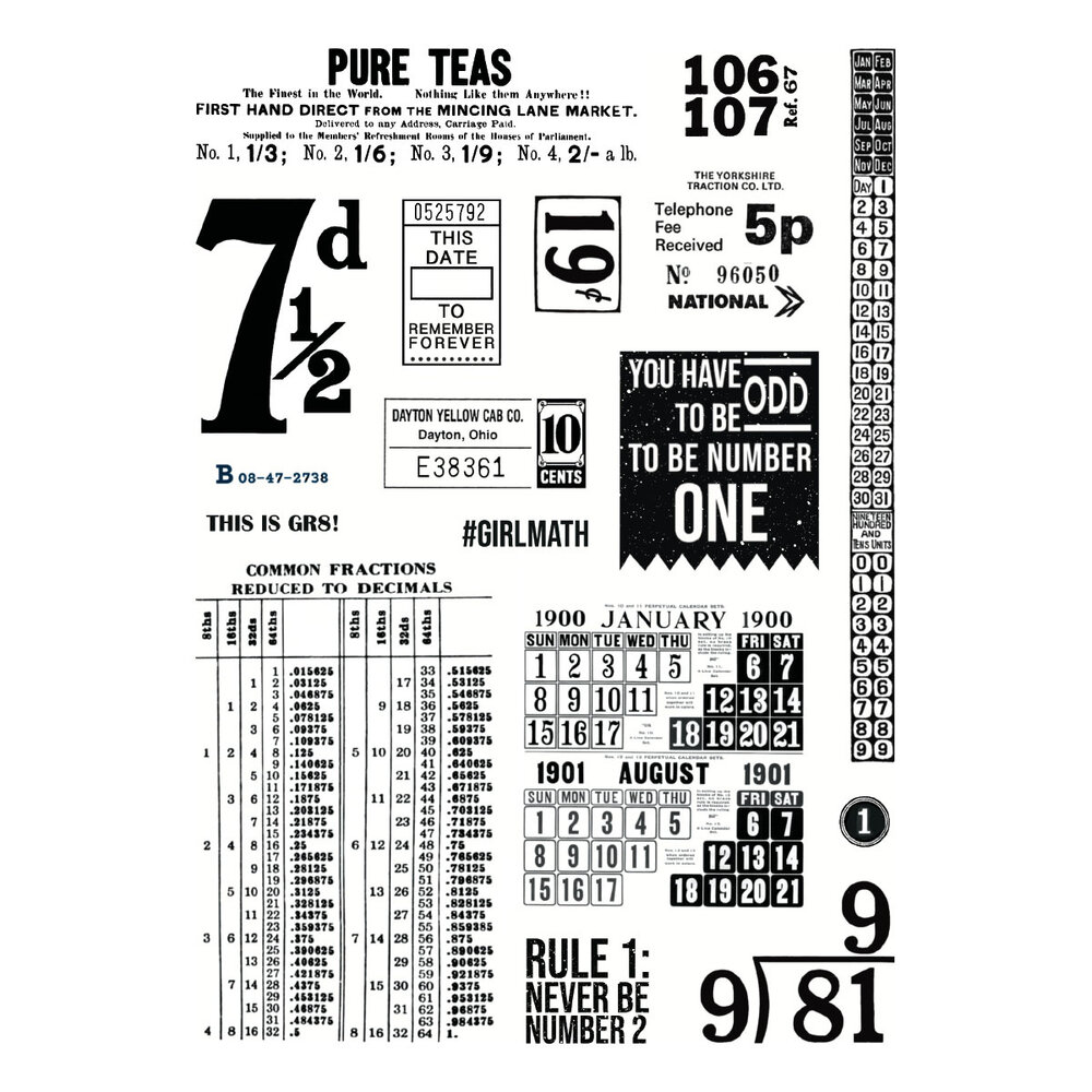 Spellbinders Turn the Page Clear Stamp Set Keepsake Numbers by Esther Glas (STP-279)