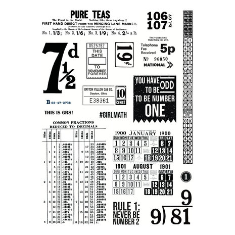 Spellbinders Turn the Page Clear Stamp Set Keepsake Numbers by Esther Glas (STP-279)