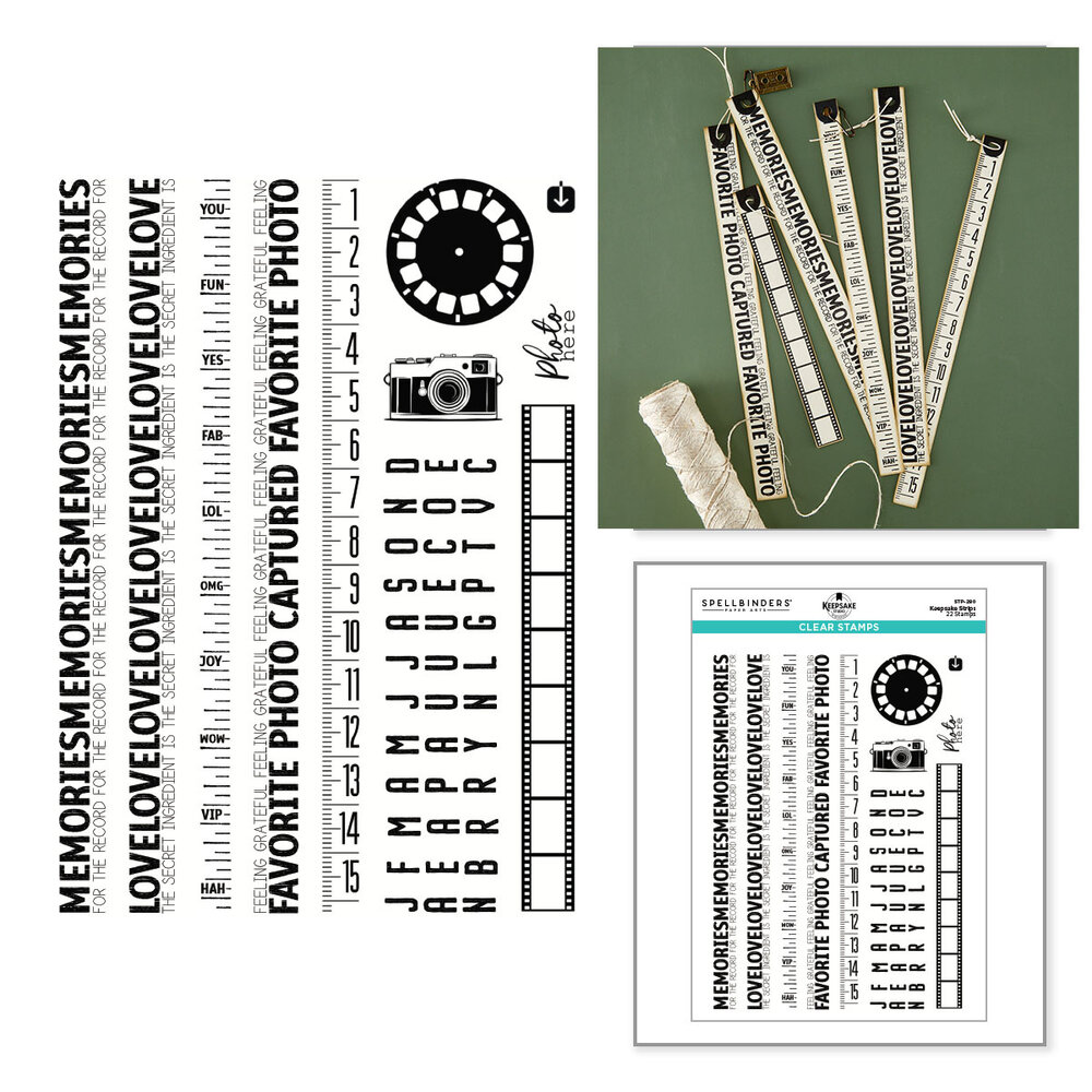 Spellbinders Turn the Page Clear Stamp Set Keepsake Strips by Esther Glas (STP-280) Spellbinders Turn the Page Clear Stamp Set Keepsake Strips by Esther Glas (STP-280)
