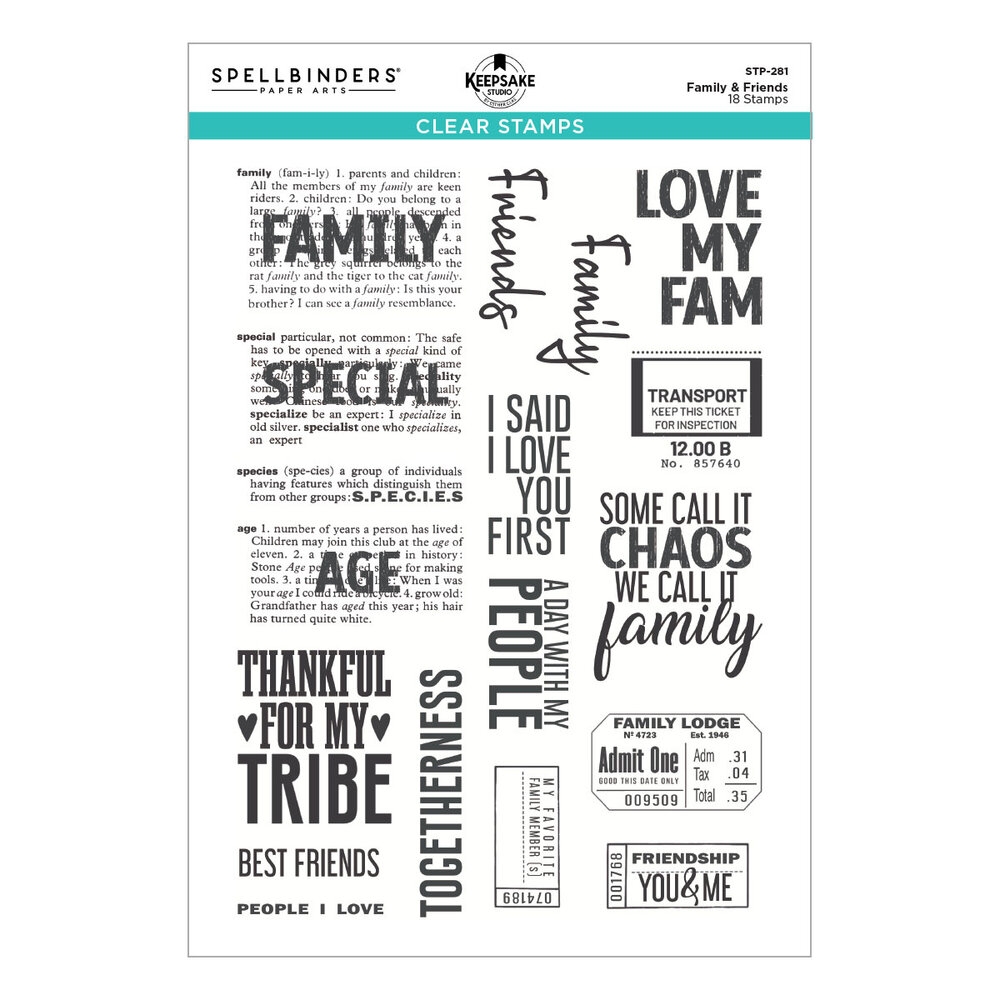Spellbinders Turn the Page Clear Stamp Set Family & Friends by Esther Glas (STP-281) Spellbinders Turn the Page Clear Stamp Set Family & Friends by Esther Glas (STP-281)