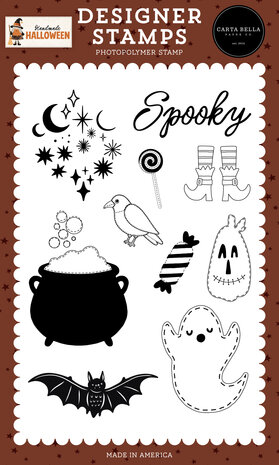 Carta Bella Handmade Halloween Designer Stamp Set Spooky Sparkles (CBHE512042) Carta Bella Handmade Halloween Designer Stamp Set Spooky Sparkles (CBHE512042)