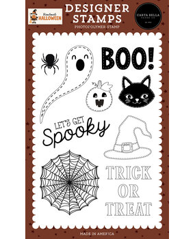 Carta Bella Handmade Halloween Designer Stamp Set Stitched Ghost (CBHE512041) Carta Bella Handmade Halloween Designer Stamp Set Stitched Ghost (CBHE512041)