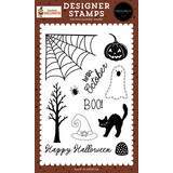 Carta Bella Handmade Halloween Designer Stamp Set Corner Spider Web (CBHE512040)