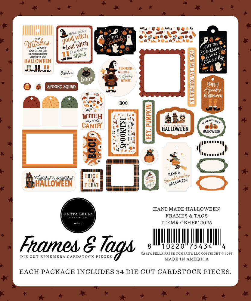 Carta Bella Handmade Halloween Frames & Tags (CBHE512025) Carta Bella Handmade Halloween Frames & Tags (CBHE512025)