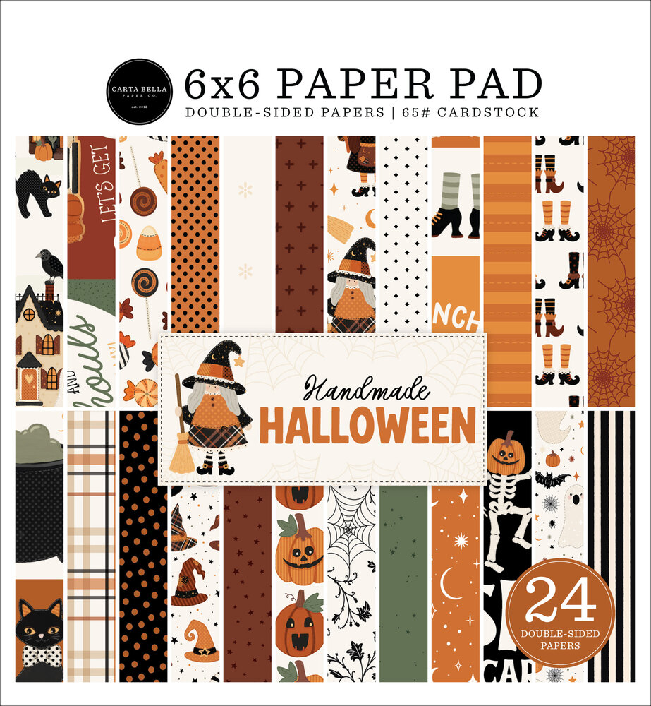 Carta Bella Handmade Halloween 6x6 Inch Paper Pad (CBHE512023) Carta Bella Handmade Halloween 6x6 Inch Paper Pad (CBHE512023)