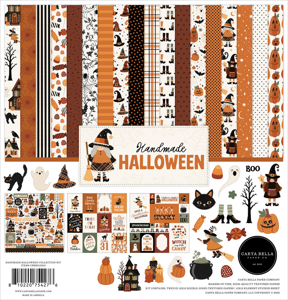 Carta Bella Handmade Halloween 12x12 Inch Collection Kit (CBHE512016) Carta Bella Handmade Halloween 12x12 Inch Collection Kit (CBHE512016)