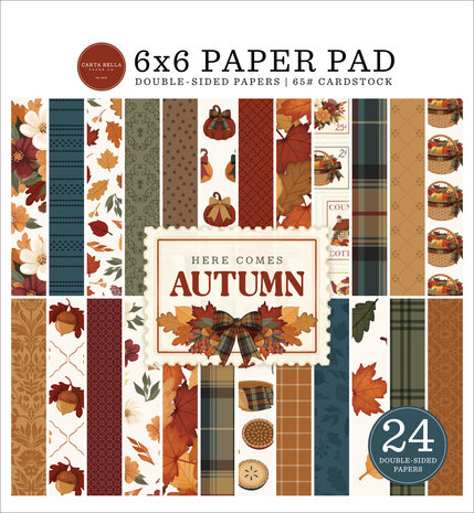 Carta Bella Here Comes Autumn 6x6 Inch Paper Pad (CBHCA513023) Carta Bella Here Comes Autumn 6x6 Inch Paper Pad (CBHCA513023)