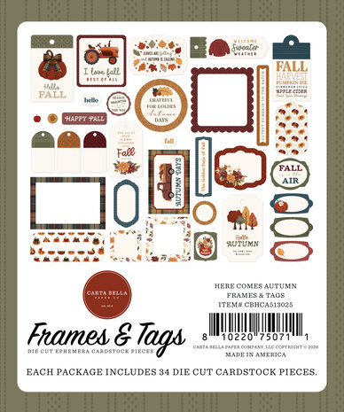 Carta Bella Here Comes Autumn Frames & Tags (CBHCA513025) Carta Bella Here Comes Autumn Frames & Tags (CBHCA513025)