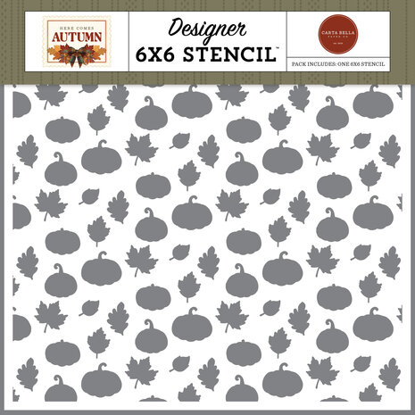 Carta Bella Here Comes Autumn Designer Stencil Harvest Leaves And Pumpkins Please (CBHCA513033) Carta Bella Here Comes Autumn Designer Stencil Harvest Leaves And Pumpkins Please (CBHCA513033)