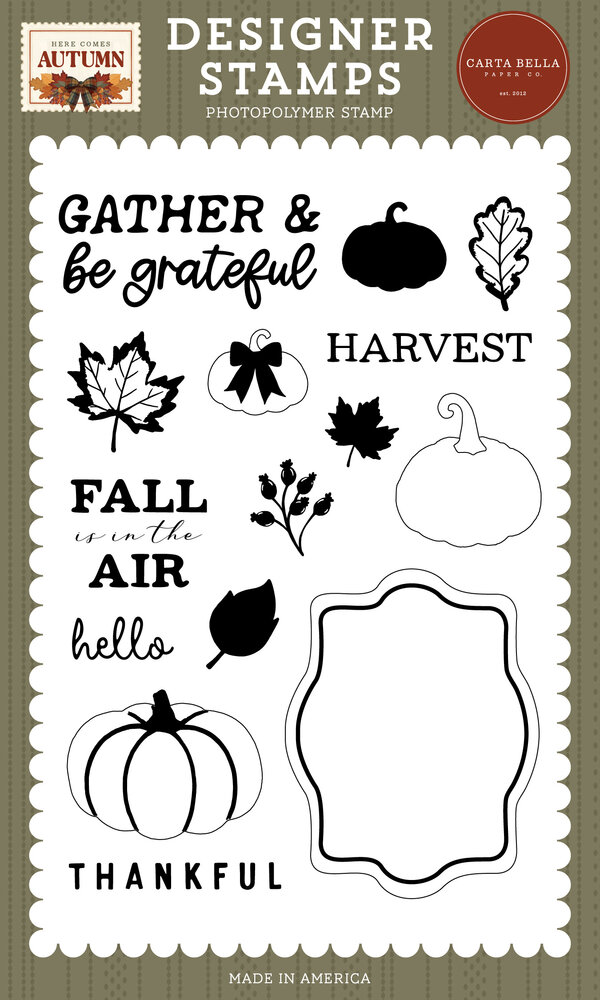 Carta Bella Here Comes Autumn Designer Stamp Set Gather And Be Grateful (CBHCA513043) Carta Bella Here Comes Autumn Designer Stamp Set Gather And Be Grateful (CBHCA513043)