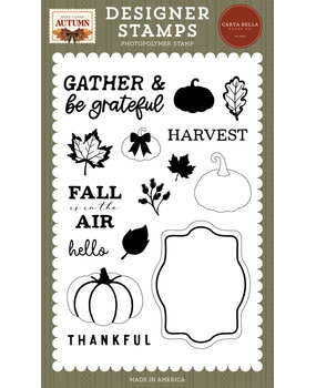 Carta Bella Here Comes Autumn Designer Stamp Set Gather And Be Grateful (CBHCA513043) Carta Bella Here Comes Autumn Designer Stamp Set Gather And Be Grateful (CBHCA513043)
