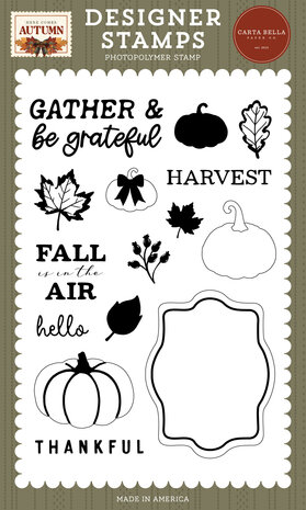 Carta Bella Here Comes Autumn Designer Stamp Set Gather And Be Grateful (CBHCA513043) Carta Bella Here Comes Autumn Designer Stamp Set Gather And Be Grateful (CBHCA513043)