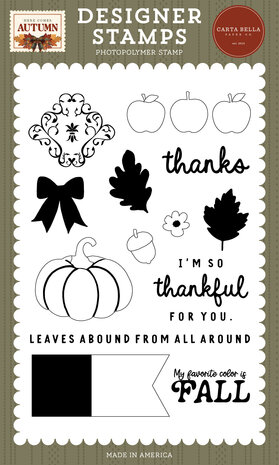 Carta Bella Here Comes Autumn Designer Stamp Set Fall Day Damask (CBHCA513044) Carta Bella Here Comes Autumn Designer Stamp Set Fall Day Damask (CBHCA513044)