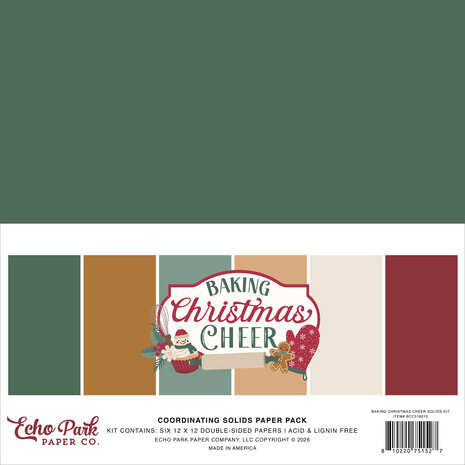 Echo Park Baking Christmas Cheer 12x12 Inch Coordination Solids Paper Pack (BCC516015) Echo Park Baking Christmas Cheer 12x12 Inch Coordination Solids Paper Pack (BCC516015)