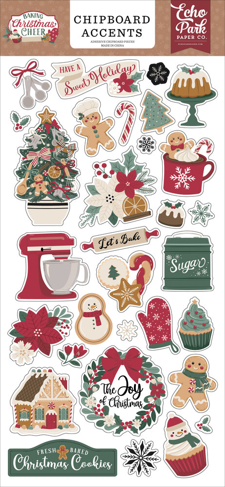 Echo Park Baking Christmas Cheer 6x13 Chipboard Accents (BCC516021)