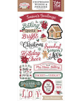 Echo Park Baking Christmas Cheer 6x13 Chipboard Word & Phrases (BCC516022) Echo Park Baking Christmas Cheer 6x13 Chipboard Word & Phrases (BCC516022)