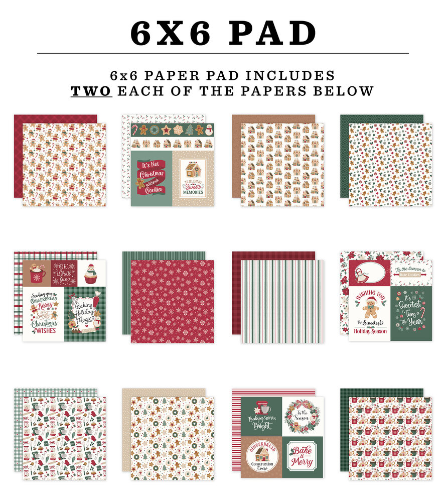 Echo Park Baking Christmas Cheer 6x6 Inch Paper Pad (BCC516023) Echo Park Baking Christmas Cheer 6x6 Inch Paper Pad (BCC516023)