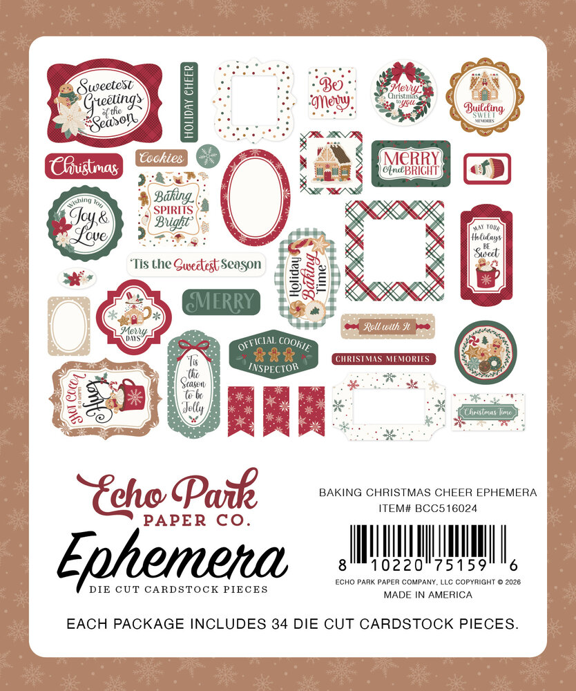 Echo Park Baking Christmas Cheer Ephemera (BCC516024)