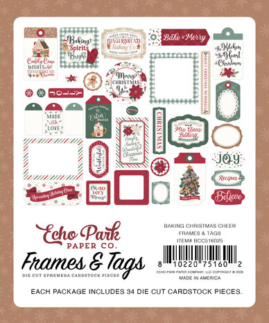 Echo Park Baking Christmas Cheer Frames & Tags (BCC516025) Echo Park Baking Christmas Cheer Frames & Tags (BCC516025)