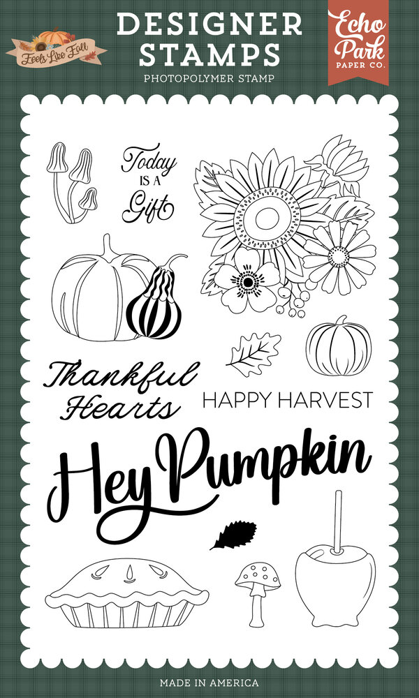 Echo Park Feels Like Fall Designer Stamp Set Hey Pumpkin (FLF514045)