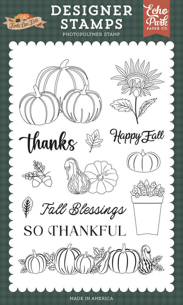 Echo Park Feels Like Fall Designer Stamp Set Squash And Pumpkins (FLF514044) Echo Park Feels Like Fall Designer Stamp Set Squash And Pumpkins (FLF514044)