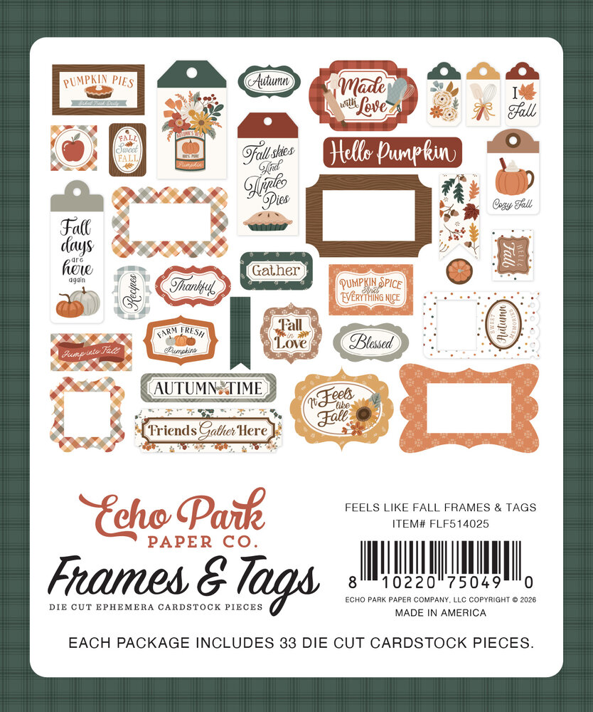 Echo Park Feels Like Fall Frames & Tags (FLF514025) Echo Park Feels Like Fall Frames & Tags (FLF514025)