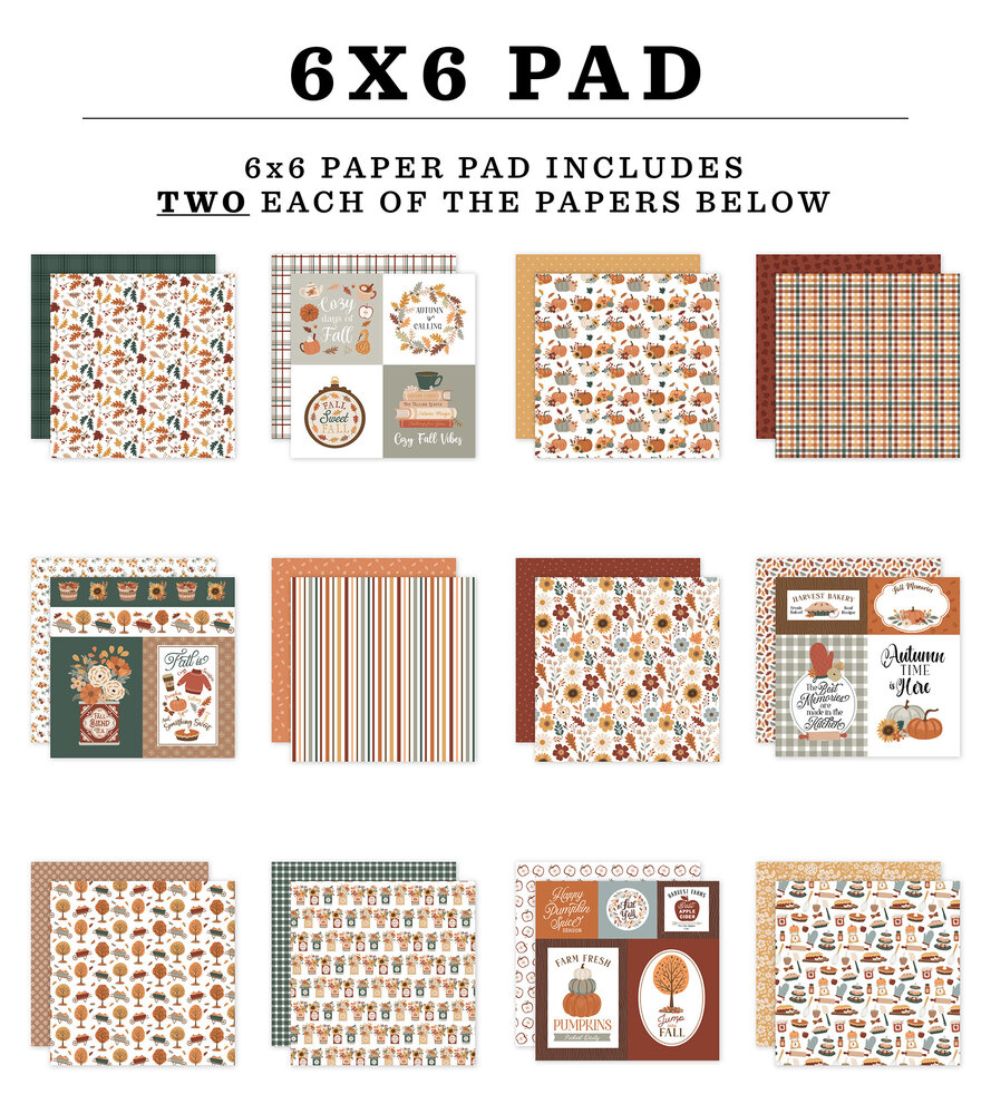 Echo Park Feels Like Fall 6x6 Inch Paper Pad (FLF514023) Echo Park Feels Like Fall 6x6 Inch Paper Pad (FLF514023)
