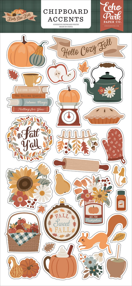 Echo Park Feels Like Fall 6x13 Chipboard Accents (FLF514021)