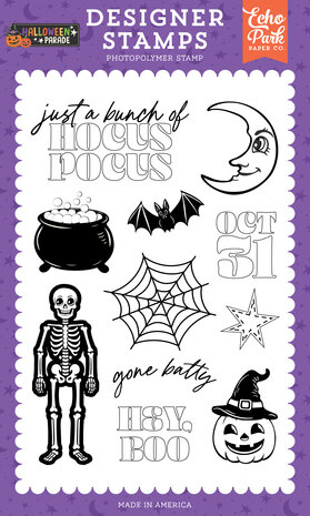 Echo Park Halloween Parade Designer Stamp Set Gone Batty (HPD511044) Echo Park Halloween Parade Designer Stamp Set Gone Batty (HPD511044)