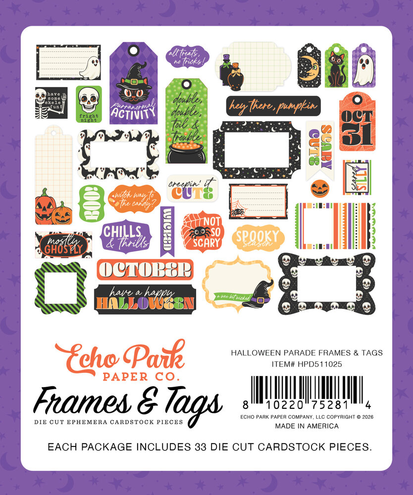 Echo Park Halloween Parade Frames & Tags (HPD511025) Echo Park Halloween Parade Frames & Tags (HPD511025)