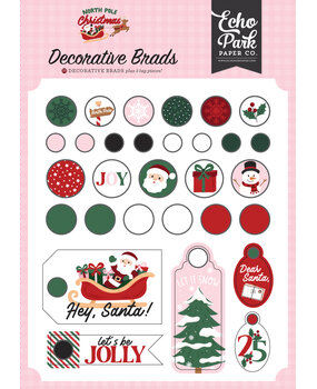 Echo Park North Pole Christmas Decorative Brads (NPC515020) Echo Park North Pole Christmas Decorative Brads (NPC515020)