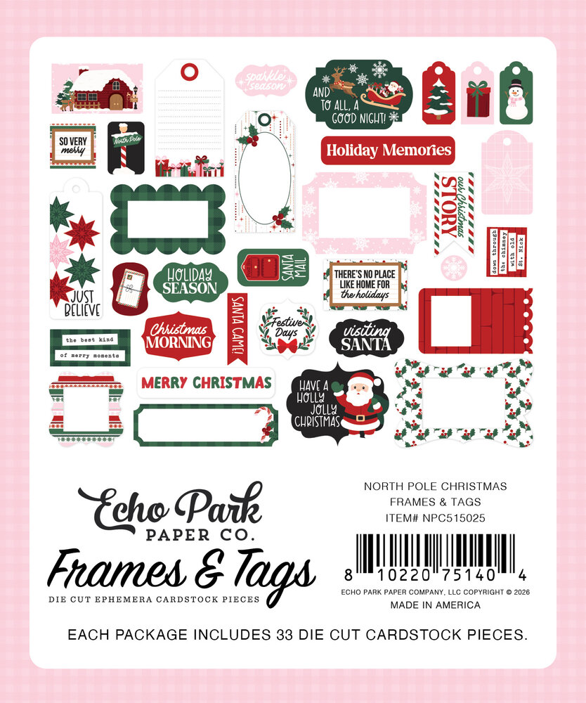 Echo Park North Pole Christmas Frames & Tags (NPC515025) Echo Park North Pole Christmas Frames & Tags (NPC515025)