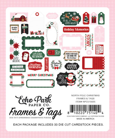 Echo Park North Pole Christmas Frames & Tags (NPC515025) Echo Park North Pole Christmas Frames & Tags (NPC515025)