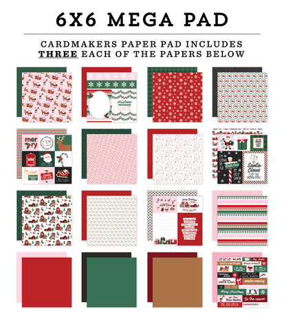 Echo Park North Pole Christmas 6x6 Inch Cardmakers Mega Pad (NPC515031) Echo Park North Pole Christmas 6x6 Inch Cardmakers Mega Pad (NPC515031)
