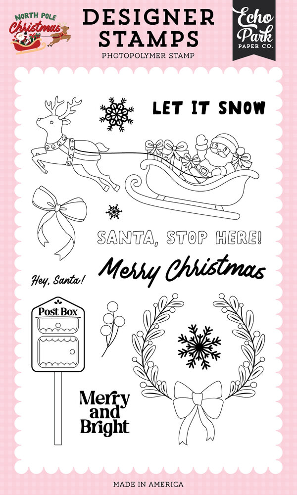 Echo Park North Pole Christmas Designer Stamp Set Santa Stop Here (NPC515044) Echo Park North Pole Christmas Designer Stamp Set Santa Stop Here (NPC515044)