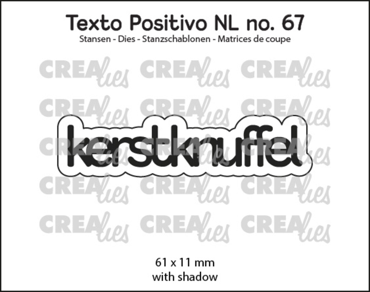 Crealies Texto Positivo Dies Dutch Kerstknuffel (POSNL67)