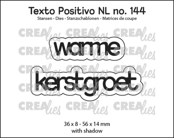 Crealies Texto Positivo Stansen Dutch Warme Kerstgroet (POSNL144)