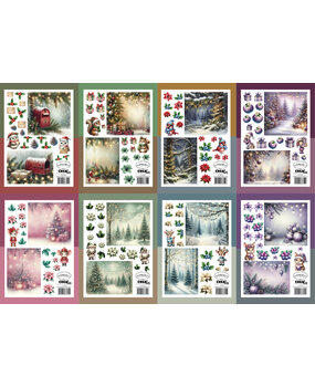 Crealies Cutting Sheets Papier Bundel Knipvellen Kerst A-H (8pcs) (CLSVP904)