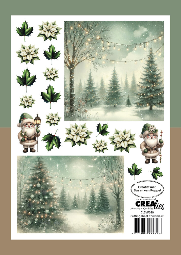 Crealies Cutting Sheets Papier Bundel Knipvellen Kerst A-H (8pcs) (CLSVP904)